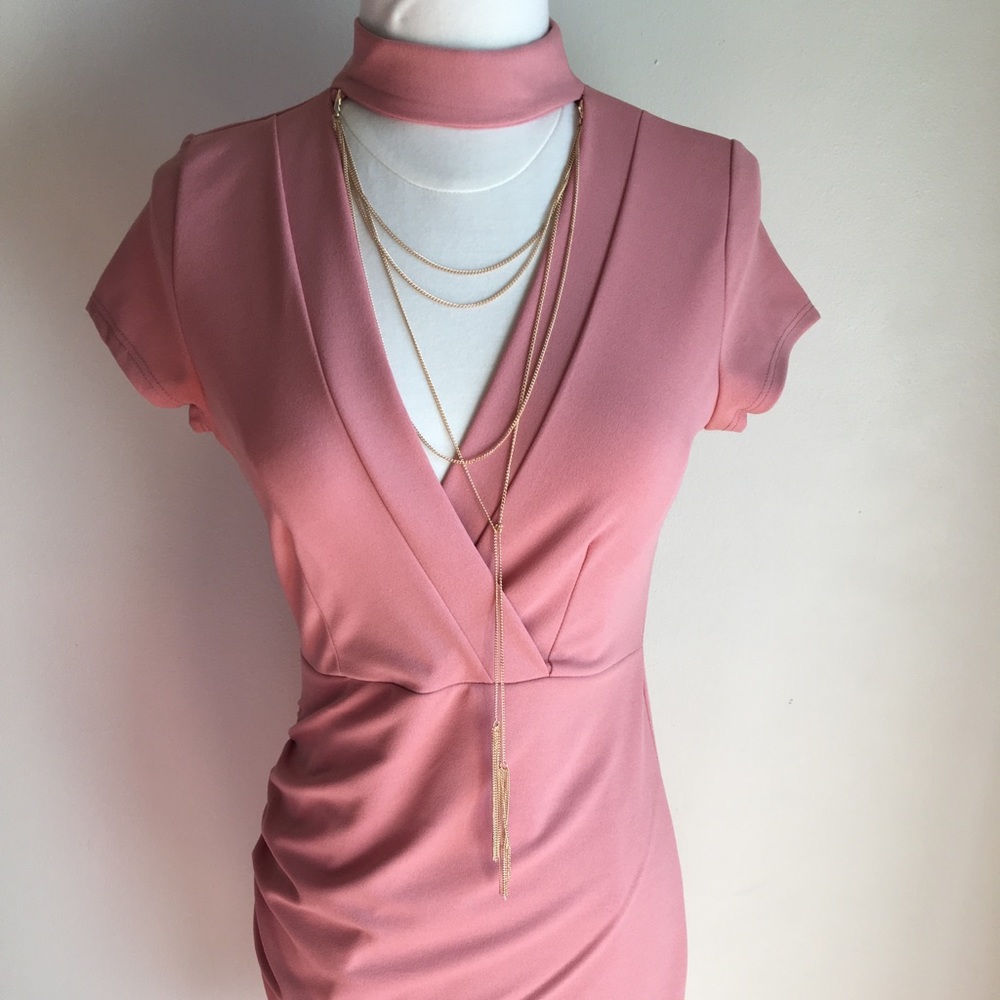 New Ruched Pink Dress